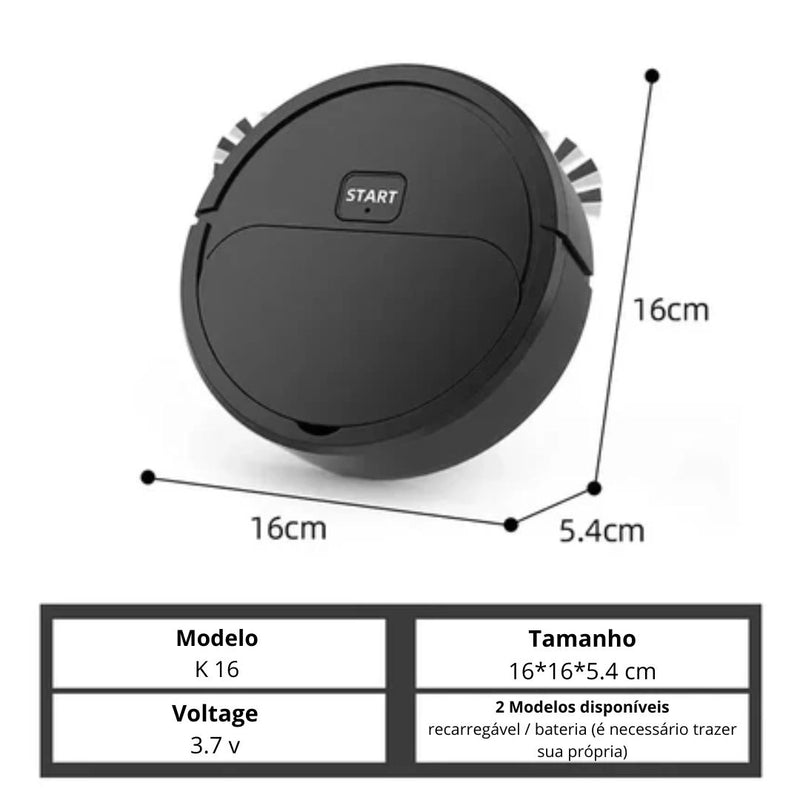 Mini Robô de Limpeza Premium 3 em 1 - Sweepin Robot