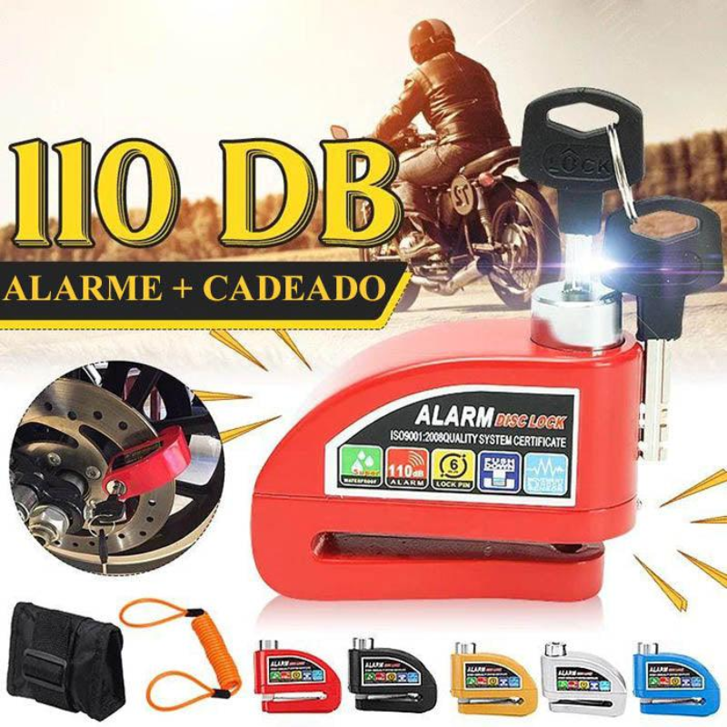 Alarme e Cadeado de Freio a Disco Para Moto - Envio Imediato