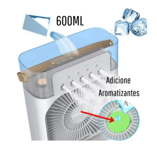 Mini Ventilador e Umidificador Portátil