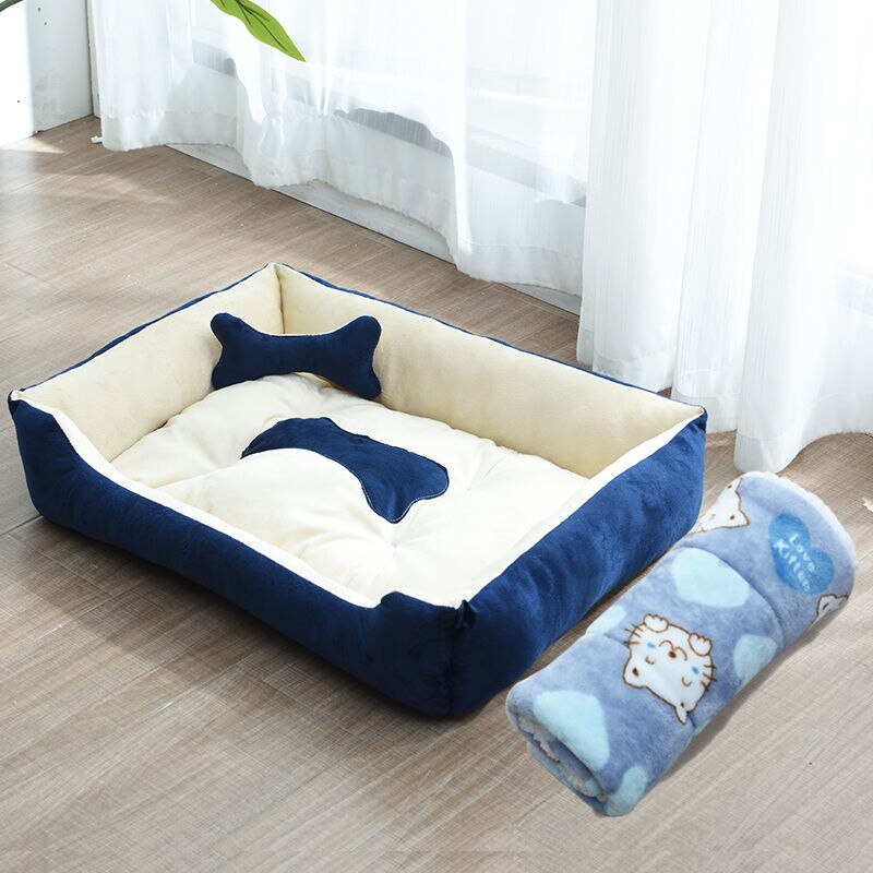 Cama Para Cachorros e Gatos com Cobertor- Sofá/Cama para Pets