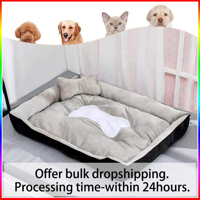 Cama Para Cachorros e Gatos com Cobertor- Sofá/Cama para Pets