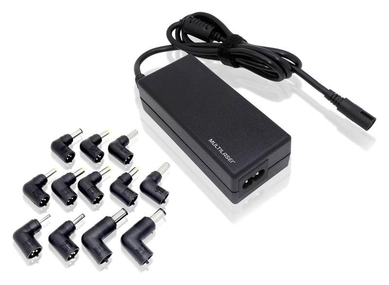 Carregador Universal de Notebook Compacto 65w Automatico 12 Conectores Multilaser