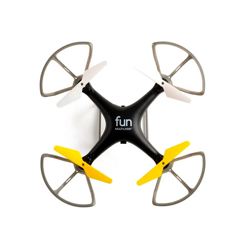 Drone Multilaser Fun Com Estabilizador de voo Controle Remoto Alcance de 50m Bateria 6 minutos Flips em 360° Preto/Azul