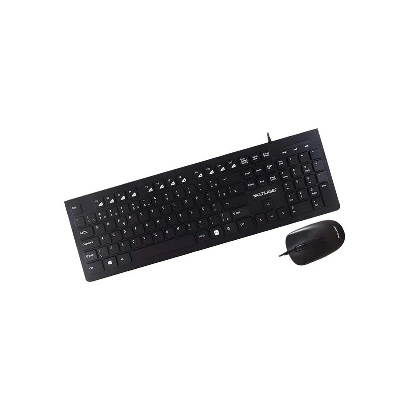 Kit Teclado e Mouse com Fio Multimídia USB Slim Preto Multilaser - TC240