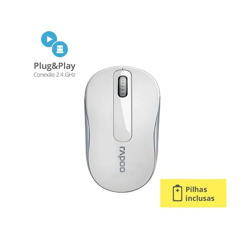 Mouse sem fio Rapoo M10, 2.4 Ghz, 3 Botões, 1000 DPI - RA007