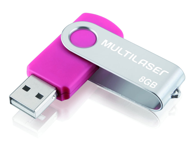 Pen Drive 8GB USB Twist 2 Rosa Multilaser - PD687: Armazene com Estilo e Eficiência