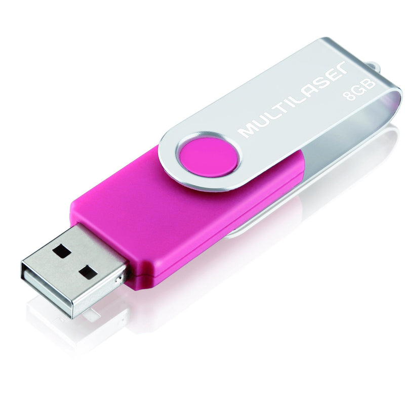 Pen Drive 8GB USB Twist 2 Rosa Multilaser - PD687: Armazene com Estilo e Eficiência